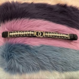 Chanel Metal, Strass & Glass Pearls lamskin belt